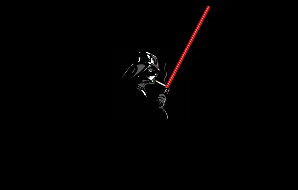 Cigarette, lightsaber, Darth Vader