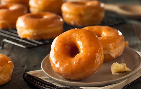 Donuts, cakes, glaze