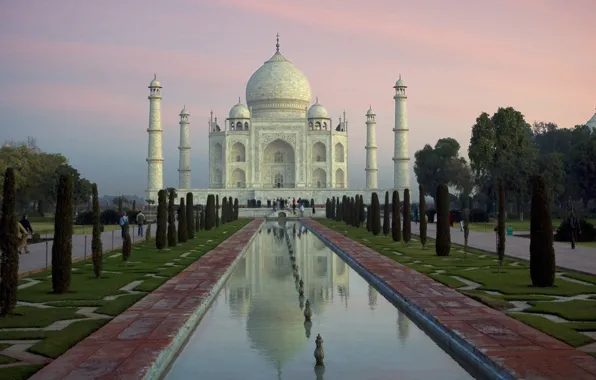 Picture Taj Mahal, River, Yamuna, Agra, India