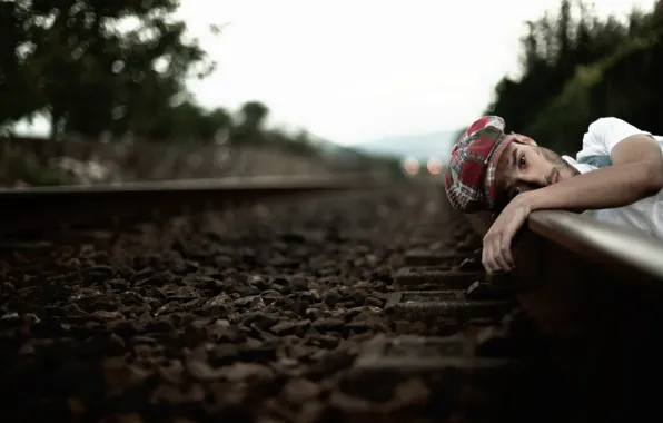 Picture mood, hat, railroad, guy