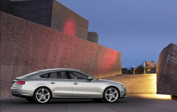 Car, machine, light, the evening, light, night, 2828x2000, Audi A5 Sportback 2012
