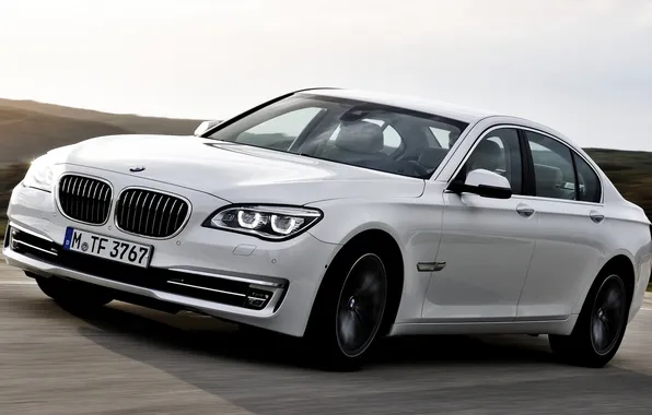 Picture white, the sky, BMW, BMW, sedan, the front, xDrive, 7 series