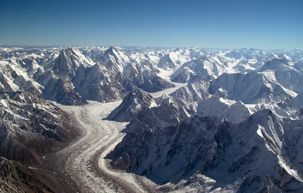 Mountains, tops, baltoro glacier, Chogori