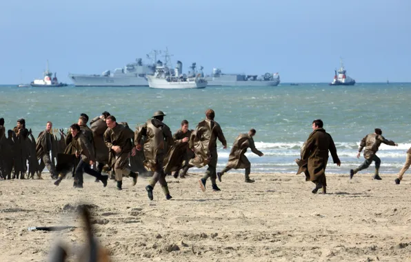 Picture soldier, sea, war, sand, uniform, seifuku, suna, Dunkirk