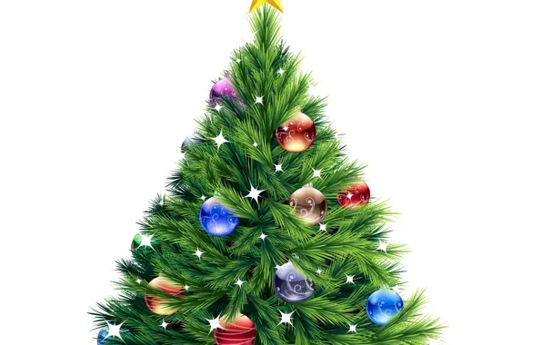 Picture balls, tree, garland