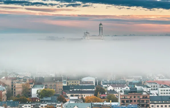 Lithuania, Kaunas, misty
