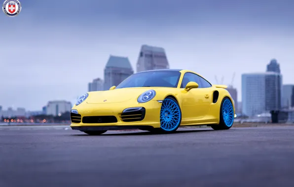 Porsche, Blue, Turbo, 991, HRE, 501M