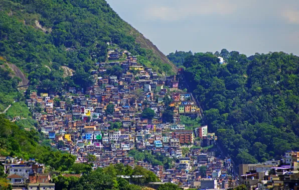 Mountains, the city, photo, home, Brazil, Rio de Janeiro