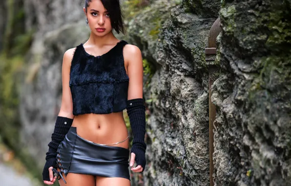 Look, girl, sexy, pose, rock, portrait, boots, makeup