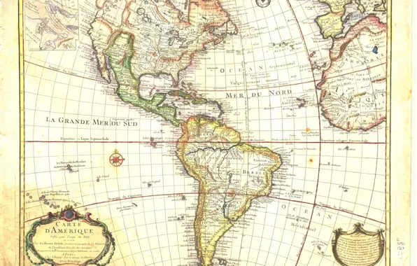 Europe, america, map, colored, atlantic, maps, middle age