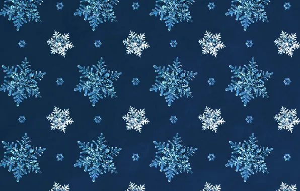 Picture snowflakes, texture, New year, blue background