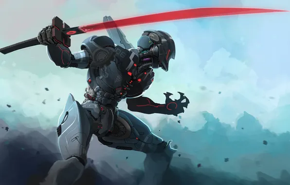 Picture sword, robot, cyborg