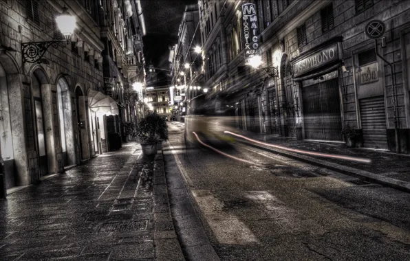 Picture night, street, lights