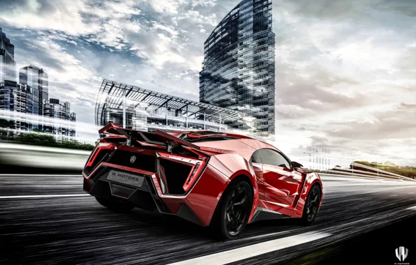 Red, Auto, The city, Machine, Supercar, Rendering, Concept Art, Sports car