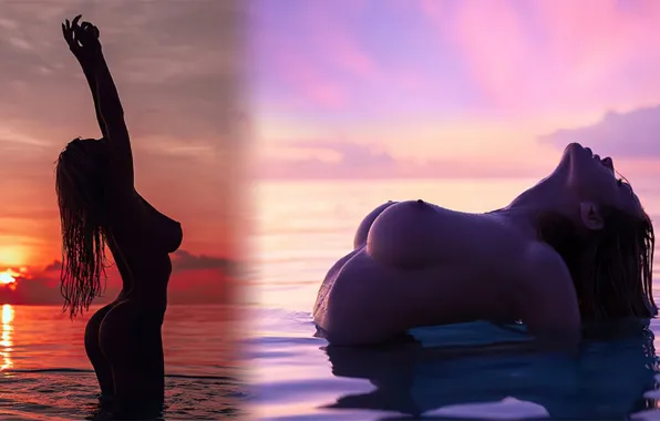 Collage, model, blonde, nata lee, Natalia Krasavina