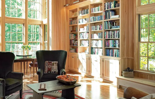 Design, style, room, Villa, interior, library