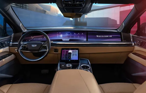 Cadillac, the wheel, Escalade, display, the instrument panel, windshield, electric, electric car