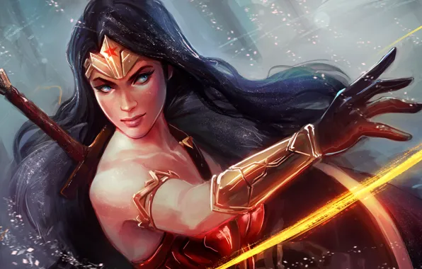 Figure, sword, armor, art, Wonder Woman, comic, DC comics, Wonder woman