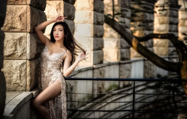 Girl, pose, background
