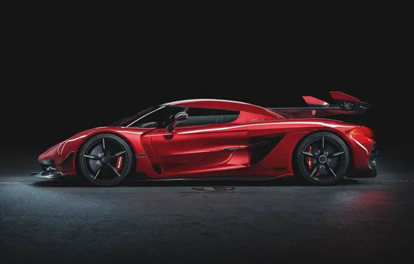 Koenigsegg, supercar, side view, hypercar, 2019, Jesko, 1600 HP, Cherry Red Edition