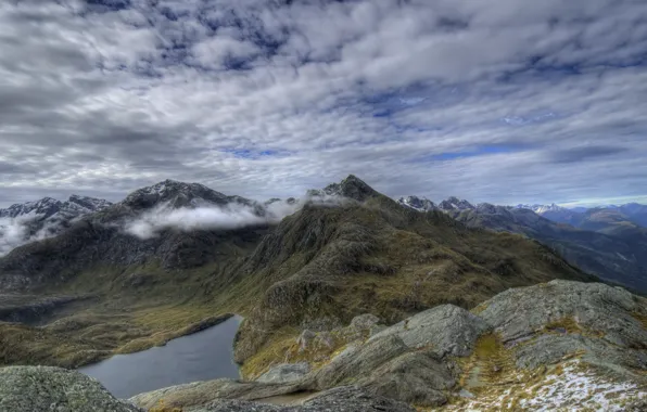 Picture the sky, clouds, mountains, New Zealand, New Zealand, Routeburn Track