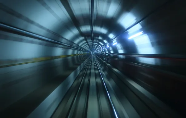 Picture metro, rails, speed, the tunnel