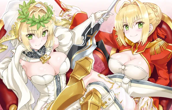 Girl, sexy, cleavage, dress, boobs, anime, beautiful, short hair