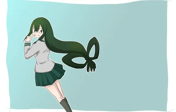 Girl, background, frog, Boku No Hero Academy, My Hero Academy, The Tsui Usui
