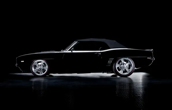 Picture black, Chevrolet, Camaro, convertible, Chevrolet, muscle car, black, muscle car
