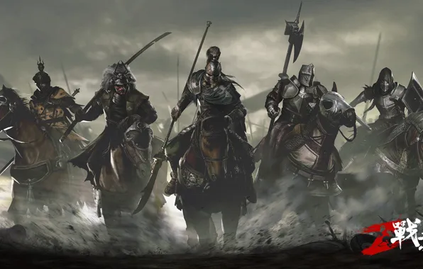 Wallpaper weapons, the game, armor, horse, warriors, riders, characters