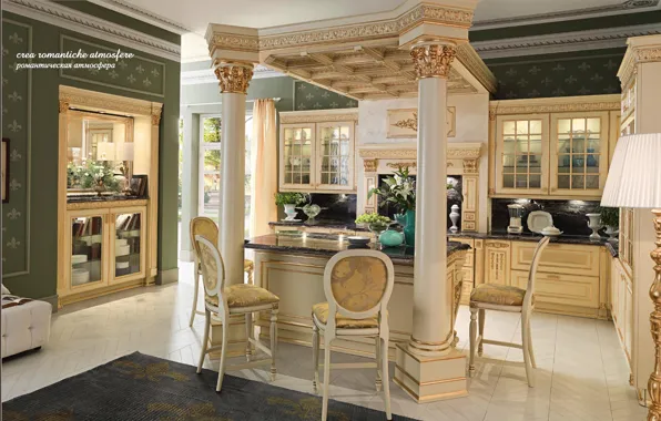 Picture design, style, room, Villa, interior, kitchen, dining room