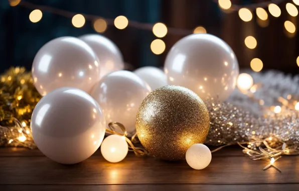 Balls, balls, Christmas, New year, Christmas decorations, Christmas decorations, AI art, neural network