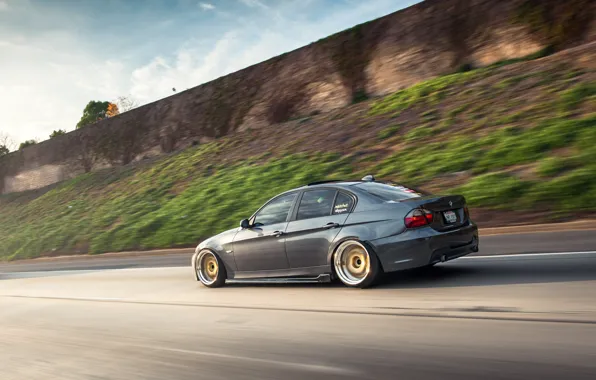 Picture road, BMW, speed, BMW, 335i, sedan, 3 series, stance