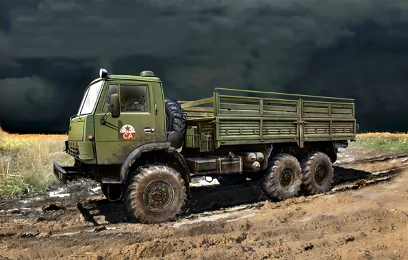 Picture USSR, The Soviet Army, KamAZ-4310, Kama automobile plant, army truck