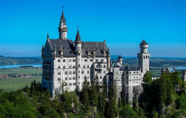 Picture castle, Germany, Bayern, Neuschwanstein, Neuschwanstein, castle