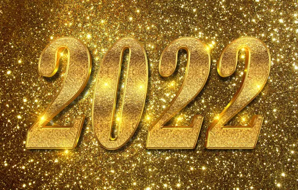 Winter, background, Christmas, figures, New year, decoration, gold, new year
