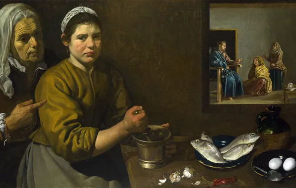 Picture picture, genre, mythology, Christ in the House of Martha and Mary, Diego Velazquez