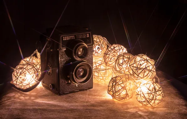 Light, background, the camera, garland