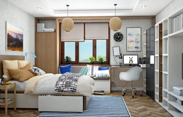 Picture interior, living room, the teen room