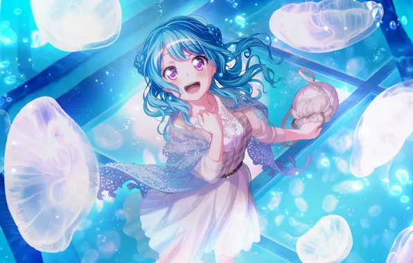 Girl, jellyfish, delight, BanG Dream!, Kanon Matsubara