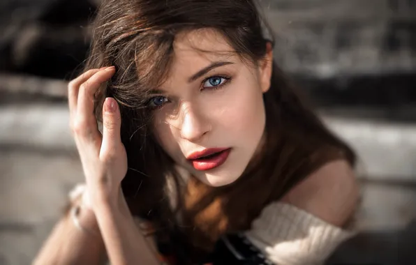Picture makeup, sponge, bokeh, manicure, Kris
