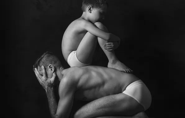 Picture child, black and white, male, photoshoot, Alexander Zamyatin
