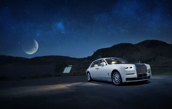 Picture machine, the sky, water, the moon, stars, Rolls-Royce, Phantom, Tranquillity