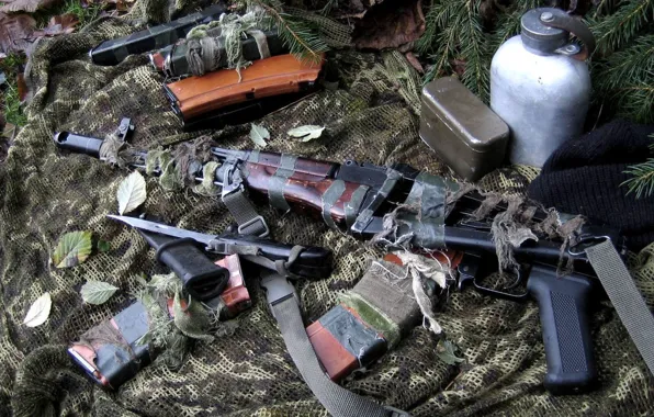Picture machine, disguise, camouflage, still life, stores, Kalash, bayonet, the AKS-74