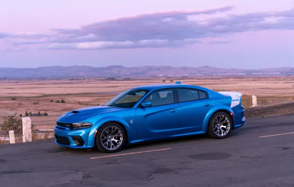 Sunset, the evening, Dodge, Charger, Hellcat, SRT, Widebody, 2019