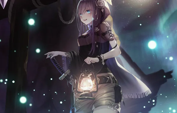 Picture girl, background, anime