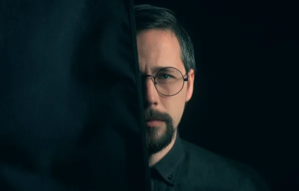 Portrait, glasses, beard, Stepan Gladkov
