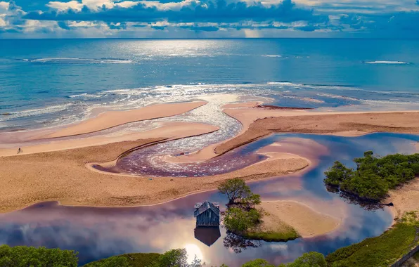 Horizon, space, Beauty, Bahia, Baja, bird's-eye view, Trancoso Porto Seguro, Trancoso Beach