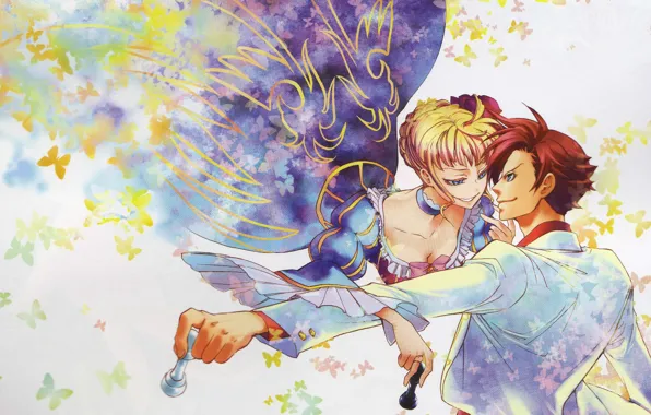 Butterfly, smile, chess, neckline, two, umineko no naku koro ni, when the seagulls cry, beatrice