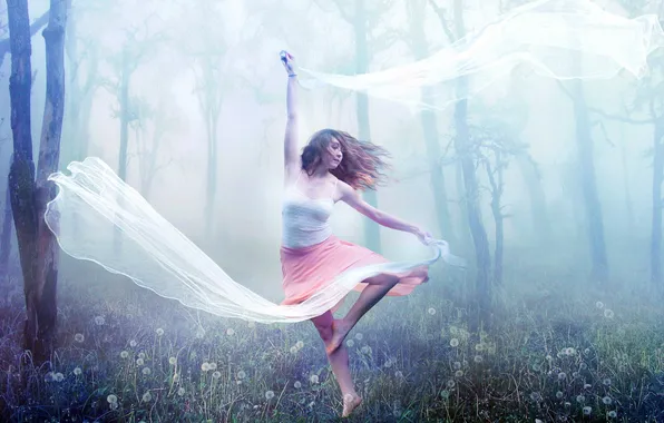 Girl, background, dance